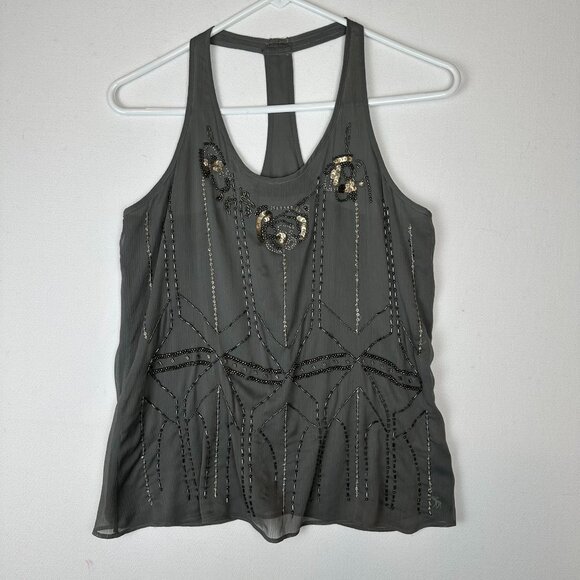 Abercrombie & Fitch Tops - Abercrombie and Fitch Razorback Chiffon Beaded Tank